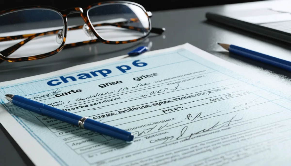 découvrez la signification du champ p6 sur la carte grise, son utilité et comment l'interpréter pour mieux comprendre les informations de votre véhicule.